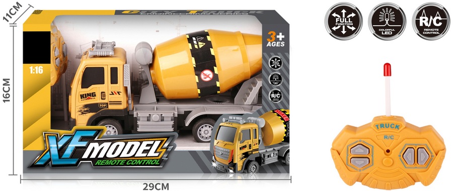 Радиоуправляем Камион Бетоновоз с USB Зарядна Батерия Мащаб 1:16 29×16×11 см